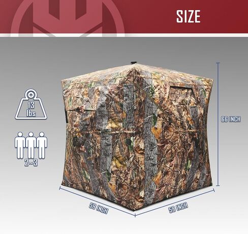 KNINE OUTDOORS Hunting Blind, 2-3 Person Pop Up Ground Blinds for Deer Hunting 270 Degree, Portable Resilient Hunting Tent for Deer & Turkey in Saudi Arabia