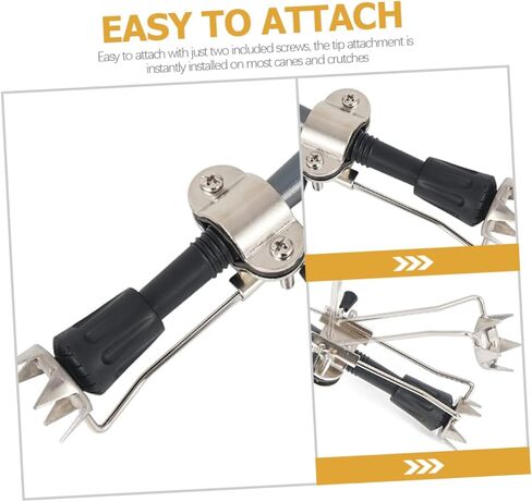 POPETPOP Walking Claw Crampon Tip for Crutches Walking Sticks Slip Accessory with Durable Prongs for Enhanced Grip Ice Mud Slippery Surfaces in Saudi Arabia