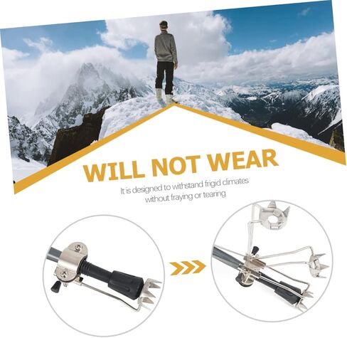 POPETPOP Walking Claw Crampon Tip for Crutches Walking Sticks Slip Accessory with Durable Prongs for Enhanced Grip Ice Mud Slippery Surfaces in Saudi Arabia