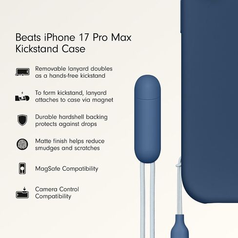 حافظة Beats iPhone 17 Pro Max مع MagSafe والتحكم في الكاميرا، لمسة نهائية غير لامعة، بطانة من الألياف الدقيقة - وردي بيبل in Kuwait