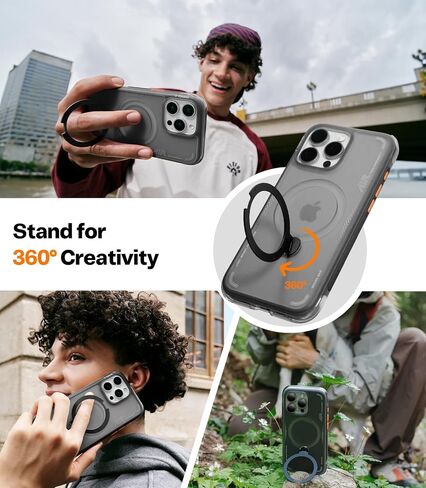 TORRAS Ostand Q3 Air for iPhone 17 Pro Max Case with 360 Magnetic Stand, Fit for MagSafe, Mil-Grade Drop Tested, Camera Control Button, Shockproof Phone Case for iPhone 17 Pro Max 6.9", Midnight Blue in Saudi Arabia