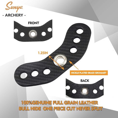 SUNYA قوس الرماية حبال المعصم الجلدية، دعامة تثبيت. جلد أصلي غير منقسم من قطعة واحدة، مع حلقة نحاسية مطلية بالنيكل - أكبر وبدون حشوات، مناسب لمعظم مثبتات القوس. in Kuwait
