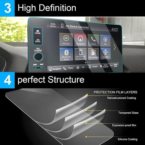 TTCR-II Screen Protector Honda Civic 2022-2024, For 2023 Accord EX LX and 2023-2024 CRV EX Touchscreen Protector 7 In, For 2023-2024 HRV LX Sport Screen Protector Pilot LX Touring in Kuwait