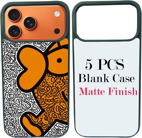 JUSTRY 5 Sets Sublimation Blanks Phone Case Bulk Covers Compatible with iPhone 17 Pro, Easy to Sublimate DIY Customized 2 in 1 2D Soft TPU Mobile Cover + Inserts Matte Atrovirens in Saudi Arabia