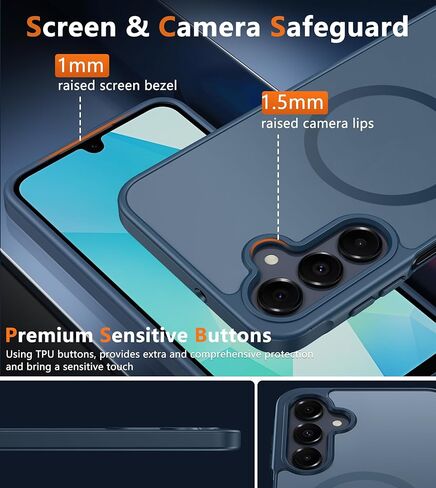 حافظة FNTCASE لهاتف Samsung Galaxy S25 FE: غطاء هاتف خلوي مغناطيسي شفاف مطفأ اللمعة بدرجة عسكرية مقاوم للسقوط - حافظات S25Fe متينة ونحيفة ومضادة للصدمات (أسود - 6.7 بوصة) in Kuwait