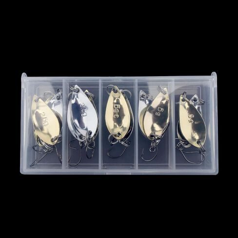 12pcs Hard Fishing Lures Metal Spoons, Hard Baits Metal Fishing Lures Spinner Baits, with High Carbon Steel Hook, Suit for Bass and Trout for Saltwater Freshwater in Saudi Arabia