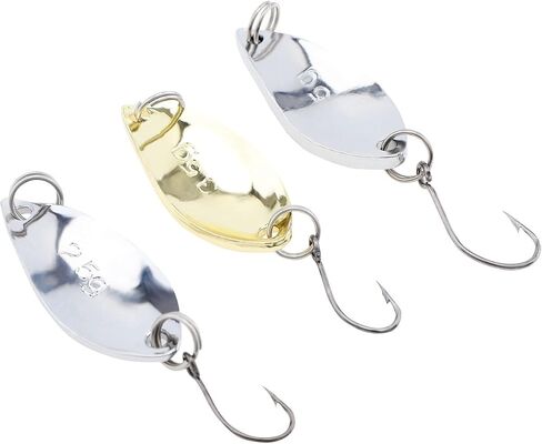 12pcs Hard Fishing Lures Metal Spoons, Hard Baits Metal Fishing Lures Spinner Baits, with High Carbon Steel Hook, Suit for Bass and Trout for Saltwater Freshwater in Saudi Arabia