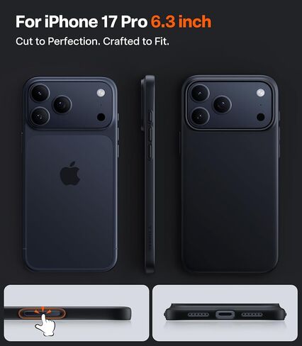 حافظة TORRAS مغناطيسية رفيعة لهاتف iPhone 17 Pro مقاس 6.3 بوصة، رفيعة للغاية، متوافقة مع MagSafe، حافظة هاتف صلبة من البولي كربونات خفيفة الوزن غير لامعة مضادة للخدش لهاتف iPhone 17 Pro OriginFit، أزرق غامق in Saudi Arabia