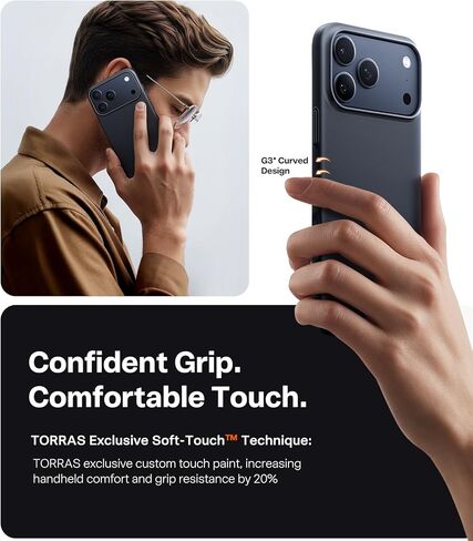 حافظة TORRAS مغناطيسية رفيعة لهاتف iPhone 17 Pro مقاس 6.3 بوصة، رفيعة للغاية، متوافقة مع MagSafe، حافظة هاتف صلبة من البولي كربونات خفيفة الوزن غير لامعة مضادة للخدش لهاتف iPhone 17 Pro OriginFit، أزرق غامق in Saudi Arabia