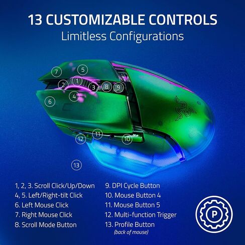 ماوس الألعاب اللاسلكي Razer Basilisk V3 Pro 35K: عجلة إمالة HyperScroll - مستشعر بصري 35K DPI Gen 2-13 عناصر تحكم قابلة للتخصيص - RGB - مفاتيح بصرية Gen 3 - بطارية تصل إلى 140 ساعة - أبيض فانتوم in Saudi Arabia