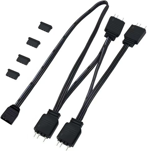 ARGB 4P-3PIN 1 Female to 4 Male Addressable RGB Synchronised Extension Cable (21.6in/55cm) Compatible with Most Popular motherboards, ARGB Fans and Liquid Cooling radiators in Saudi Arabia