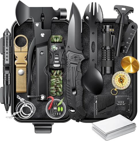 هدايا للرجال أبي هيم كريسماس - معدات ومعدات النجاة 21 في 1، مجموعات النجاة - هدايا للرجال والأب والأولاد المراهقين - هدايا للجوارب وهدايا الفيل الأبيض in Kuwait