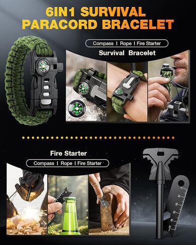 هدايا للرجال أبي هيم كريسماس - معدات ومعدات النجاة 21 في 1، مجموعات النجاة - هدايا للرجال والأب والأولاد المراهقين - هدايا للجوارب وهدايا الفيل الأبيض in Kuwait