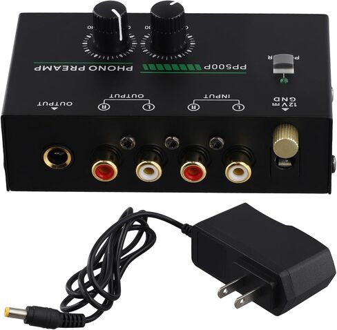 Phono Turntable Preamp, Phonograph Preamplifier with R C A Input, TRS Output, for Turntable Record Play US Plug in Saudi Arabia