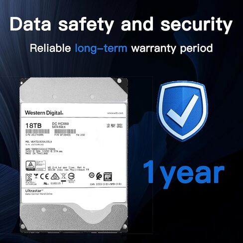 Western Digital Internal Hard Drives 16Tb DC HC550 Surveillance,Wd 3.5 HDD Sata 6Gb/s 7200 PRM NAS 512 mb Cache for Dvr Nvr (Renewed) in Saudi Arabia