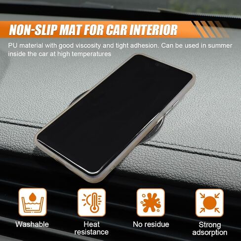 Sticky Gel Pad for Car Dashboard, Removable Anti-Slip Round Magic Gel Mat, Multi-Functional Cell Phone Holder, Universal Auto Dash Accessories for GPS, Mirrors, Keys, Radar Detector (5PCS) in Saudi Arabia