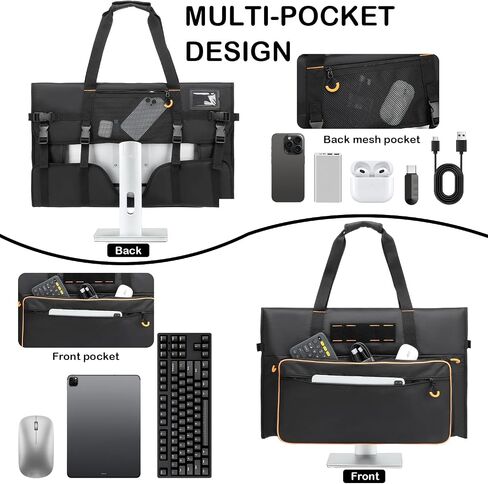 Monitor Carrying Case for 27" LCD Screen padded Travel Monitor Bag | Dust Cover Bag compatible with iMac Desktop Computer Monitor in Saudi Arabia
