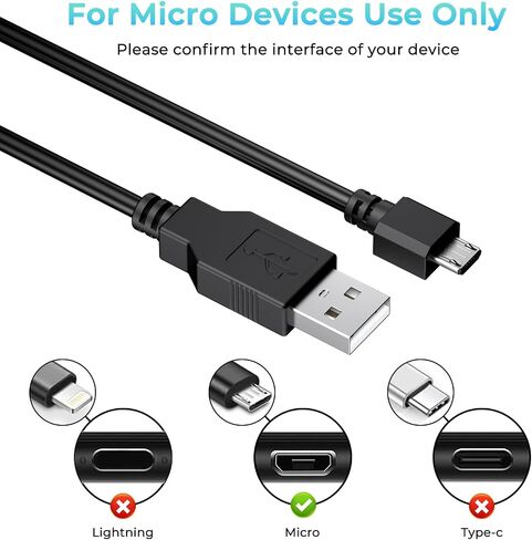Meliya 2Pack for PS4 Controller Charger Cable, 6FT Replacement Micro USB Charging Cord for PlayStation 4/ PS4 Pro/ PS4 Slim/ PS4 Controllers, Xbox One X/One S/One Controllers in Saudi Arabia