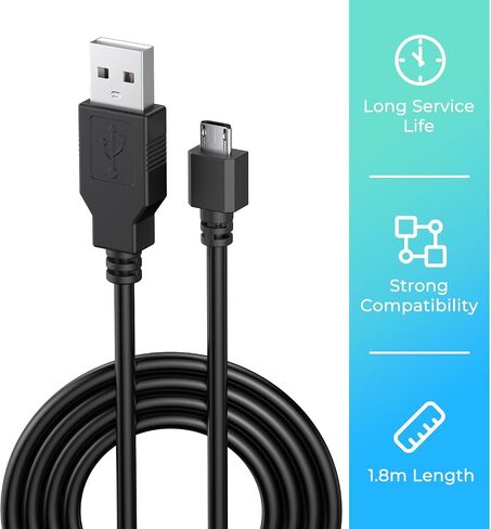 Meliya 2Pack for PS4 Controller Charger Cable, 6FT Replacement Micro USB Charging Cord for PlayStation 4/ PS4 Pro/ PS4 Slim/ PS4 Controllers, Xbox One X/One S/One Controllers in Saudi Arabia