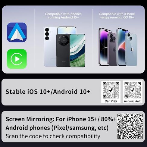2-in-1 Wireless CarPlay Adapter for iPhone ＆ Wireless Android auto Adapter,2026 Upgrade mini CarPlay,Fast Auto-Connect,Plug & Play, Apple Car Play for iOS 10+/ Android 11+ in Saudi Arabia