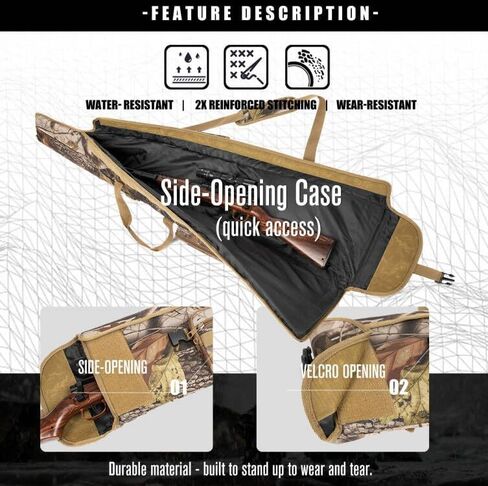 Rifle Case Shotgun Cases Soft - Long Gun Carry Case Rifle Bag Shooting Bag | Padded Gun Case, 3 Accessory Pockets for Scoped Rifles, Water-Resistant, Shoulder Strap, Rifle Storage Bag for Hunting Range in Kuwait