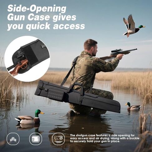 Rifle Case Shotgun Cases Soft - Water Resistant Padded Gun Carry Bag for Scoped Rifles with 3 Accessory Pockets for Hunting Tactical Shooting Range Adjustable Shoulder Strap in Kuwait