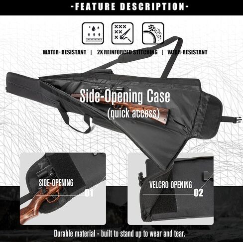 Rifle Case Shotgun Cases Soft - Water Resistant Padded Gun Carry Bag for Scoped Rifles with 3 Accessory Pockets for Hunting Tactical Shooting Range Adjustable Shoulder Strap in Kuwait