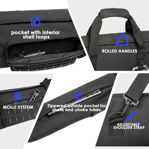 Rifle Case Shotgun Cases Soft - Water Resistant Padded Gun Carry Bag for Scoped Rifles with 3 Accessory Pockets for Hunting Tactical Shooting Range Adjustable Shoulder Strap in Kuwait