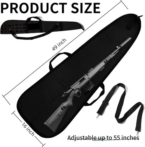 Shotgun Rifle Soft Gun Case for Rifles and Shotguns Bag with Scopes 49 inches with Molle Zipper Shoulder Strap for Hunting Shooting Storage Case in Saudi Arabia