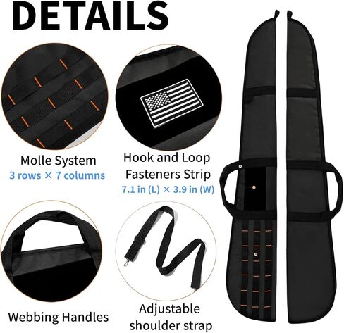 Shotgun Rifle Soft Gun Case for Rifles and Shotguns Bag with Scopes 49 inches with Molle Zipper Shoulder Strap for Hunting Shooting Storage Case in Saudi Arabia