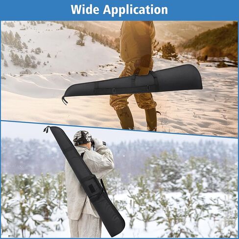 Shotgun Case with Buttstock Shell Holder, Rifle Cases 52" Thick Padded, Rifle bag with Adjustable Shoulder Strap for Gun Storage and Transportation in Kuwait