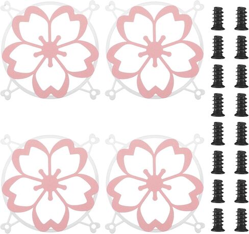 Lounsweer 4 Pcs 120mm Pink Cherry Blossom Guard Fan Grill Metal PC Fan Grill Cover with Screws Cute Computer Accessories Coquettish PC Decor for Office Game Room for Girls Women in Kuwait
