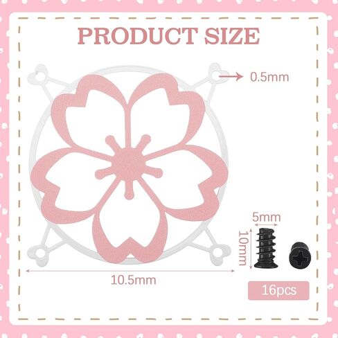 Lounsweer 4 Pcs 120mm Pink Cherry Blossom Guard Fan Grill Metal PC Fan Grill Cover with Screws Cute Computer Accessories Coquettish PC Decor for Office Game Room for Girls Women in Kuwait