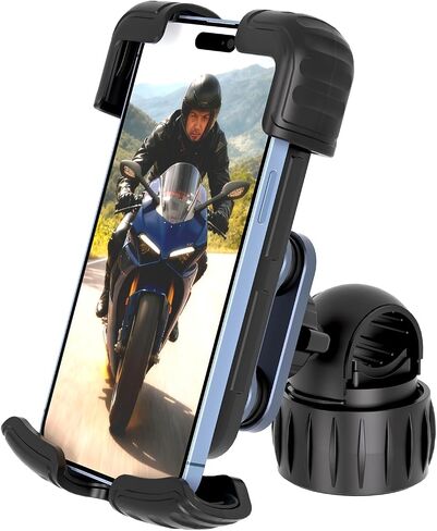 TXV Bike Phone Holder, Motorcycle Phone Mount, 1s Lock | Silicone Protective | Anti-Shock | for iPhone | Samsung | Pixel | 5.1-6.8" Cellphone in Saudi Arabia
