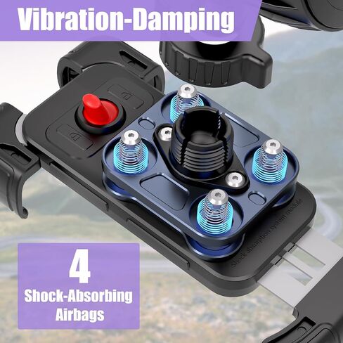 TXV Bike Phone Holder, Motorcycle Phone Mount, 1s Lock | Silicone Protective | Anti-Shock | for iPhone | Samsung | Pixel | 5.1-6.8" Cellphone in Saudi Arabia