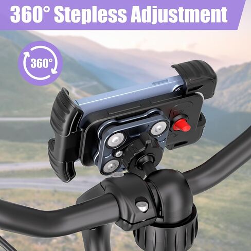 TXV Bike Phone Holder, Motorcycle Phone Mount, 1s Lock | Silicone Protective | Anti-Shock | for iPhone | Samsung | Pixel | 5.1-6.8" Cellphone in Saudi Arabia
