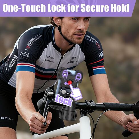 TXV Bike Phone Holder, Motorcycle Phone Mount, 1s Lock | Silicone Protective | Anti-Shock | for iPhone | Samsung | Pixel | 5.1-6.8" Cellphone in Saudi Arabia