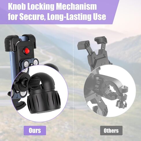 TXV Bike Phone Holder, Motorcycle Phone Mount, 1s Lock | Silicone Protective | Anti-Shock | for iPhone | Samsung | Pixel | 5.1-6.8" Cellphone in Saudi Arabia