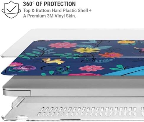 حقيبة كمبيوتر محمول Skinit Plus متوافقة مع جهاز MacBook Air 13in (2020) - تصميم طباعة زهور مرخص رسميًا من Disney Alice in Wonderland (رسوم متحركة) in Saudi Arabia
