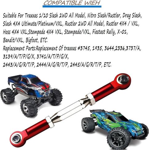 Adjustable Aluminum Upgrade Parts Turnbuckles/Camber Links for Traxxas 1/10 Slash 2WD 4X4/Hoss 2WD 4X4/Rustler 2WD 4X4/Stampede 2WD 4X4 RC Truck,7 Pieces(Navy Blue) in Saudi Arabia