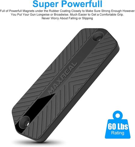 Gun Magnet 60lbs Rated.HQ Rubber Coated Magnetic Pistol Mount & Holster for Vehicle, Truck, Home, Car, Safe, Table & Wall. Tactical Firearm Concealment Holder Accessories (2-Pack) in Saudi Arabia