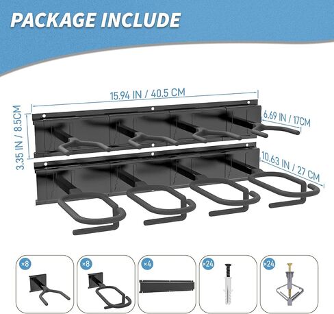 Gun Rack Wall Mount, Aluminium Alloy Gun Racks for Wall, Adjustable 4/8/12 Slot Indoor Gun Racks Securely Hold Shotguns Rifles Rack in Kuwait