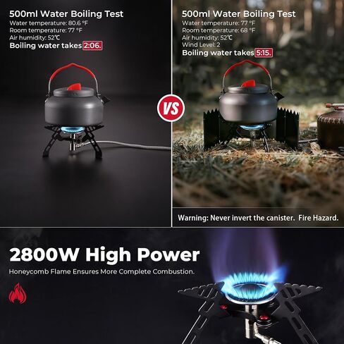 Alocs 2800W Backpacking Stove, Portable Camping Stove, Mini Camp Stove Foldable Gas Stove with Carry Bag for Outdoor Cooking, Hiking, Picnic, Emergency use in Saudi Arabia