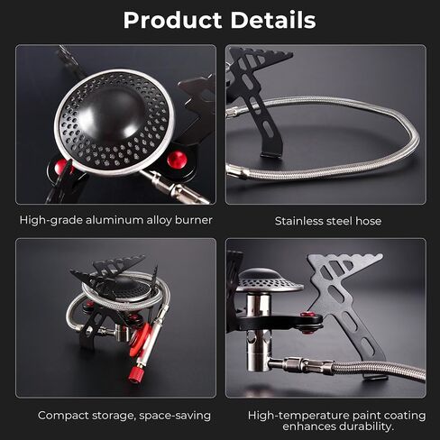 Alocs 2800W Backpacking Stove, Portable Camping Stove, Mini Camp Stove Foldable Gas Stove with Carry Bag for Outdoor Cooking, Hiking, Picnic, Emergency use in Saudi Arabia