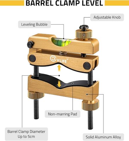 CVLIFE Professional Scope Leveling Kit Heavy Duty Scope Mounting Level with 2 Magnetic Universal Level Bubbles, Gold in Kuwait