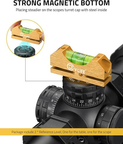 CVLIFE Professional Scope Leveling Kit Heavy Duty Scope Mounting Level with 2 Magnetic Universal Level Bubbles, Gold in Kuwait