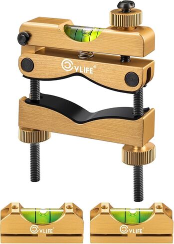 CVLIFE Professional Scope Leveling Kit Heavy Duty Scope Mounting Level with 2 Magnetic Universal Level Bubbles, Gold in Kuwait