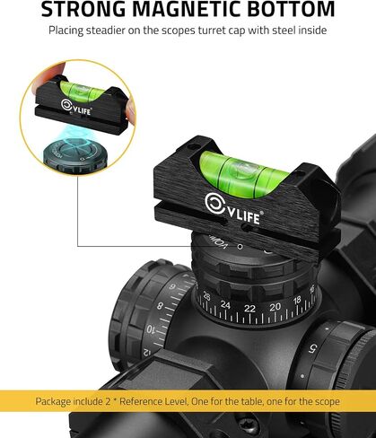 CVLIFE Professional Scope Leveling Kit Heavy Duty Scope Mounting Level with 2 Magnetic Universal Level Bubbles, Gold in Kuwait