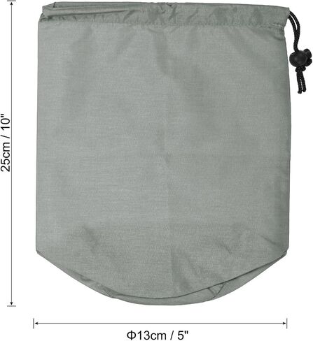 Stuff Sack, 5 x 10 Inch Waterproof Outdoor Storage Sack Portable Drawstring Dust Flap Bag for Camping, Gray in Saudi Arabia