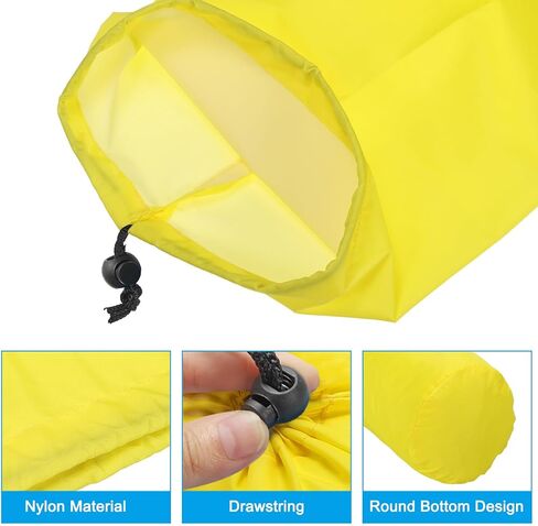 Stuff Sack, 5 x 10 Inch Waterproof Outdoor Storage Sack Portable Drawstring Dust Flap Bag for Camping, Gray in Saudi Arabia